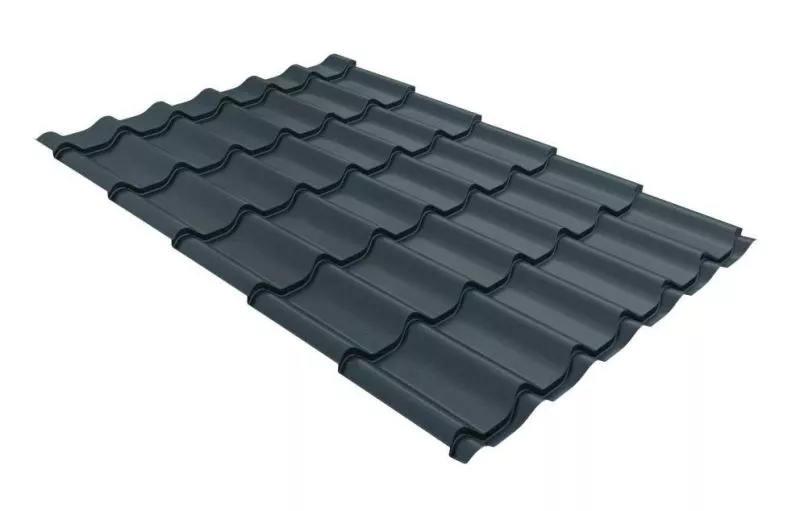 Металлочерепица GL Классик (Classic) 0.5 Rooftop Matte (Стальной Бархат) RAL 7016 антрацитово-серый купить в краснодаре