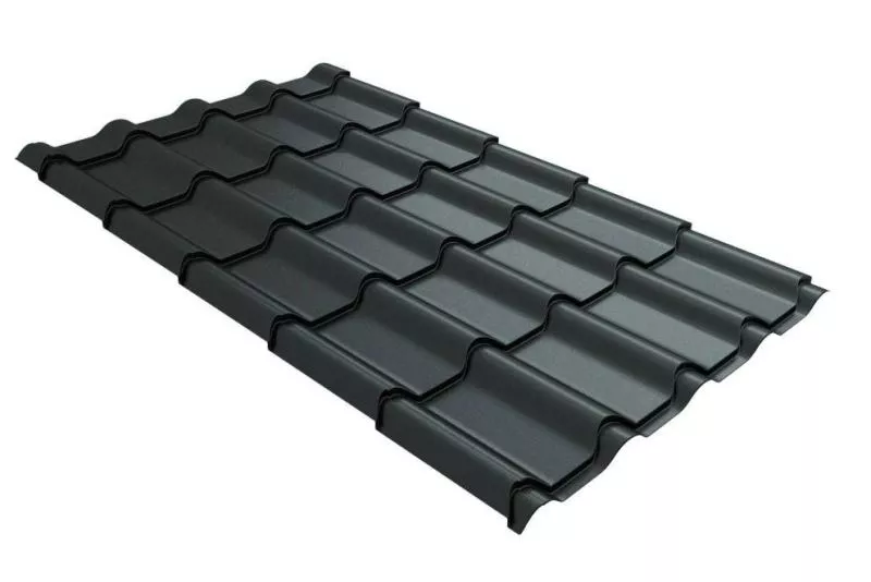 Металлочерепица GL Камея (Kamea) 0.5 GreenCoat Pural Matt RAL 7016 антрацитово-серый купить в краснодаре