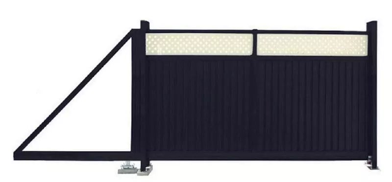 Ворота откатные Estet Plus 2,0х3,5 RAL 7024/1013 GL купить в краснодаре