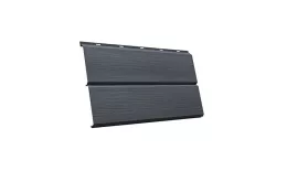 Металлический сайдинг Grand Line ЭкоБрус 3D PE 0,45 мм RAL 7024 Мокрый асфальт. Артикул: GrandLine-MS1302
