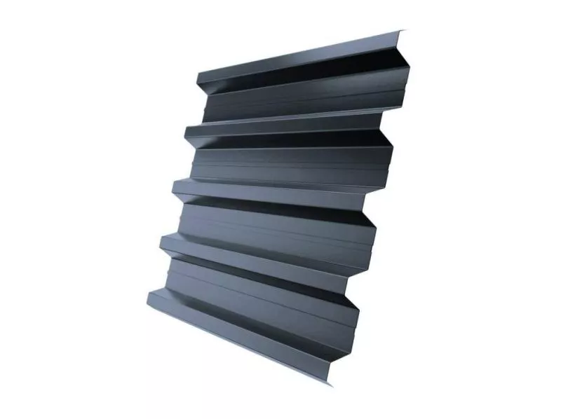 Профнастил Grand Line Н60 R GreenCoat Pural Matt 0,5 мм RAL 7024 Мокрый асфальт купить в краснодаре