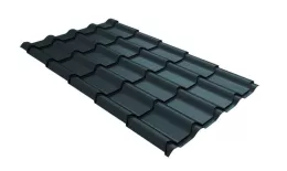 Металлочерепица GL Камея (Kamea) 0,5 Quarzit RAL 7024 мокрый асфальт. Артикул: GrandLineM41-7024