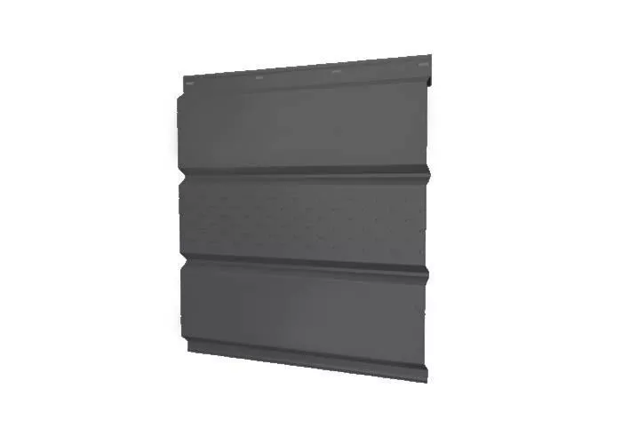 Софит металл GL с центральной перфорацией РЕ 0,45 мм RAL 7024 мокрый асфальт купить в краснодаре