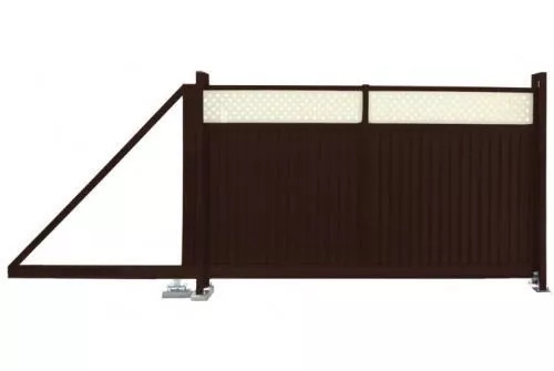 Ворота откатные Estet Plus 2,4х4,5 RAL 8017/1014 GL купить в краснодаре