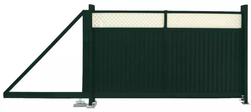 Ворота откатные Estet Plus 2,0х3,5 RAL 6005/1014 GL купить в краснодаре