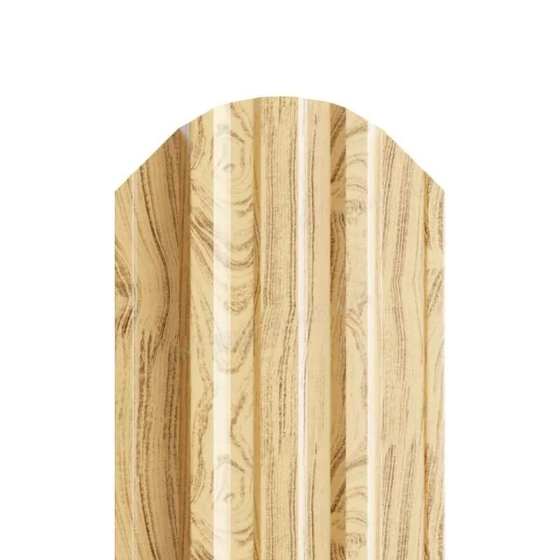 Штакетник Металл Профиль LANE-O (полукруглый верх) ECOSTEEL Matt 0,5 мм Лиственница купить в краснодаре