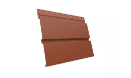 Металлический сайдинг Grand Line Квадро Брус Velur 0,5 мм RAL 8004 Терракота. Артикул: GrandLine-MS854