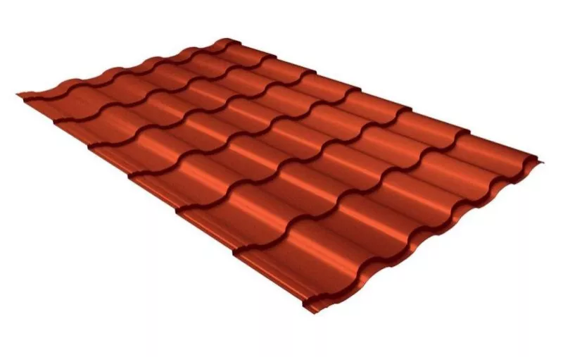 Металлочерепица GL Кредо (Kredo) 0.5 Satin Matt RAL 8004 терракота купить в краснодаре