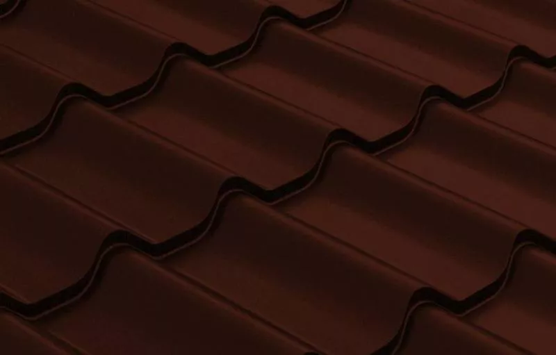 Металлочерепица Grand Line Классик (Classic) Полиэстер 0.45 RR 32 темно-коричневый купить в краснодаре