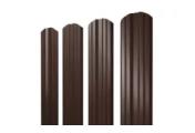 Штакетник Grand Line Twin фигурный 0,45 Drap RAL 8017 Шоколад – Купить оптом и в розницу