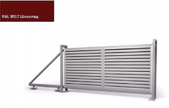 Ворота откатные Жалюзи 2,0х4,0 RAL 8017 Шоколад без заполнения GL купить в краснодаре