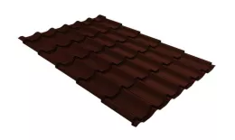 Металлочерепица GL Классик (Classic) 0.5 Quarzit Lite RAL 8017 шоколад. Артикул: GrandLineM14-8017