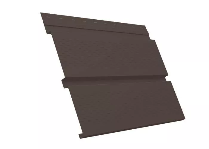 Софит металл с перфорацией Grand Line Квадро брус PurPro Matt 275 0,5 мм RAL 8017 Шоколад купить в краснодаре