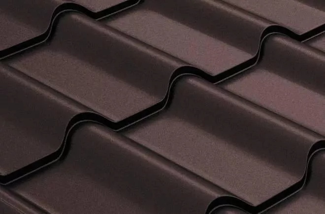 Металлочерепица GL Камея (Kamea) 0,5 Rooftop Matte (Стальной Бархат) RR 32 темно-коричневый купить в краснодаре