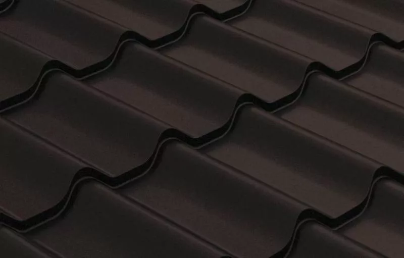 Металлочерепица GL Классик (Classic) 0.5 Rooftop Matte (Стальной Бархат) RAL 8019 темно-коричневый купить в краснодаре