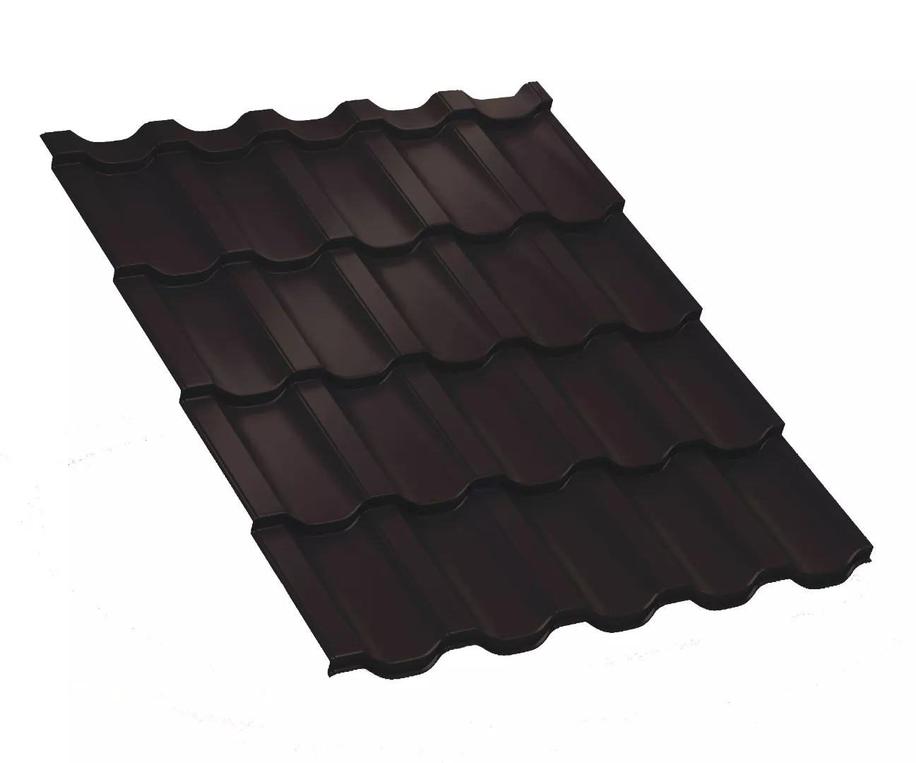 Металлочерепица Трамонтана-X VikingMP E 0.5 мм RAL 8019 Темно-коричневый купить в краснодаре
