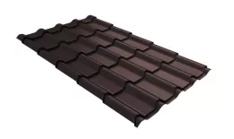 Металлочерепица GL Камея (Kamea) 0,5 Rooftop Matte (Стальной Бархат) RR 32 темно-коричневый. Цена: 1165 руб. Артикул: GrandLineM43_01-8019
