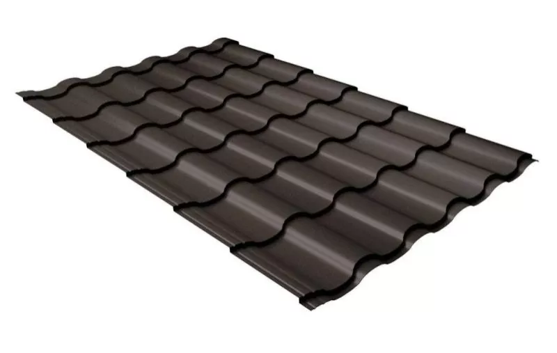 Металлочерепица GL Кредо (Kredo) 0.5 GreenCoat Pural Matt Ral 8019 Темно-коричневый купить в краснодаре
