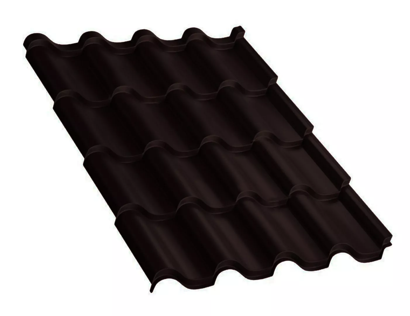 Металлочерепица Монтерроса-S VikingMP E 0.5 мм RAL 8019 Темно-коричневый купить в краснодаре