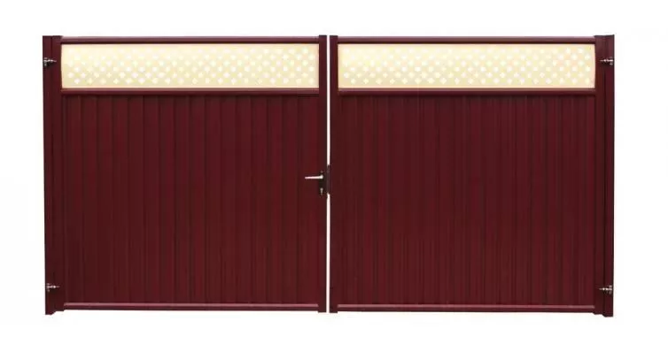 Ворота Estet Plus 2,4х3,6 RAL 3005/1014 Красное вино GL купить в краснодаре