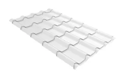 Металлочерепица GL Камея (Kamea) 0,5 Velur RAL 9003 сигнальный белый. Артикул: GrandLineM43-9003