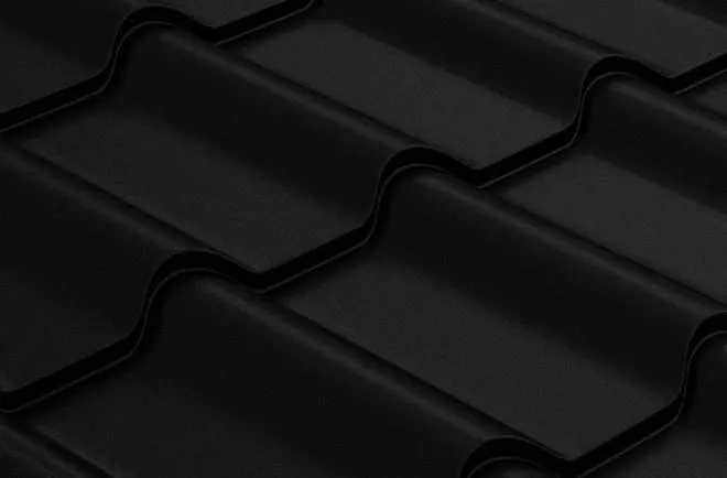 Металлочерепица GL Камея (Kamea) 0,5 PurLite Matt RAL 9005 черный купить в краснодаре