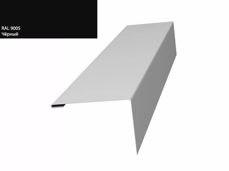 Нащельник (для калиток и ворот) 25х35 жалюзи Milan Tokyo 0,5 Rooftop Matte RAL 9005 черный L1,68 GL купить в краснодаре