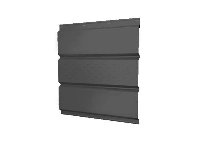 Софит металл GL с центральной перфорацией Drap 0,45 мм RAL 9005 черный купить в краснодаре