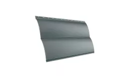 Металлический сайдинг Grand Line Блок-хаус Новый PE 0,45 мм с пленкой RAL 9006 Бело-алюминиевый. Артикул: GrandLine-MS1429