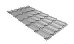 Металлочерепица Grand Line Квинта плюс 3D (Kvinta Plus 3D) 0,45 Полиэстер RAL 9006 бело-алюминиевый. Цена: 609 руб. Артикул: GrandLineM53-90063d