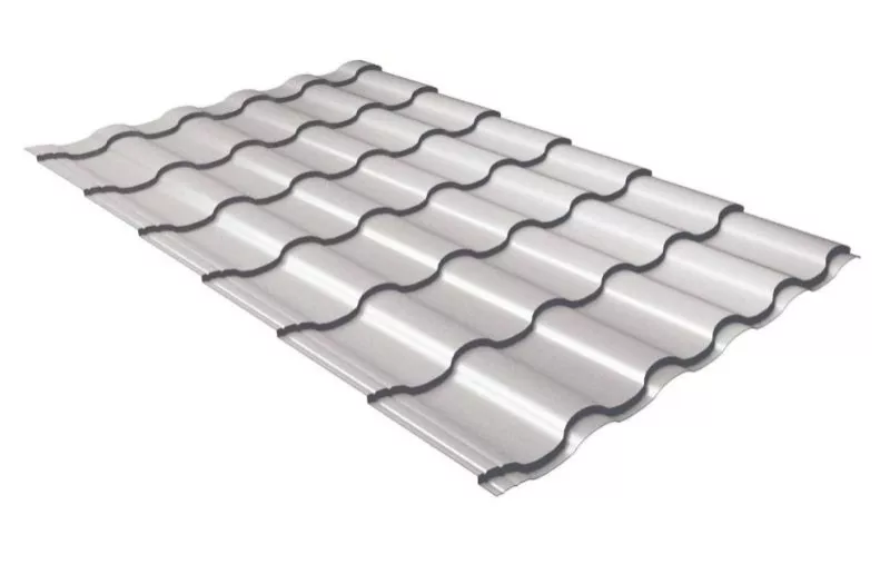 Металлочерепица Grand Line Кредо (Kredo) 0.5 Satin RAL 9006 бело-алюминиевый купить в краснодаре