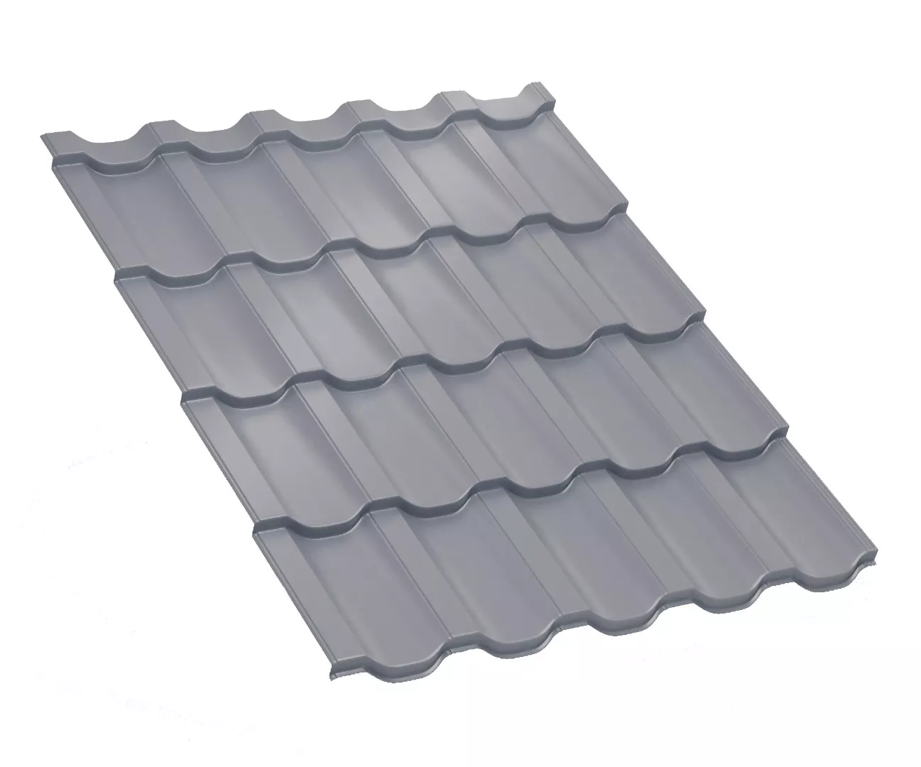 Металлочерепица Трамонтана-X NormanMP 0.5 мм RAL 9006 Бело-алюминиевый купить в краснодаре