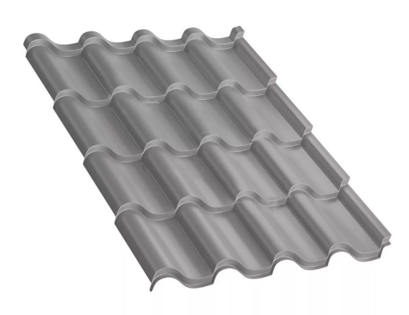 Металлочерепица Монтерроса-ML NormanMP 0.5 мм RAL 9006 Бело-алюминиевый купить в краснодаре