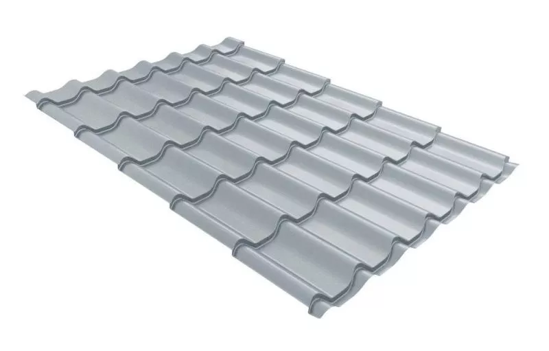 Металлочерепица Grand Line Классик (Classic) Полиэстер 0.45 RAL 9006 бело-алюминиевый купить в краснодаре