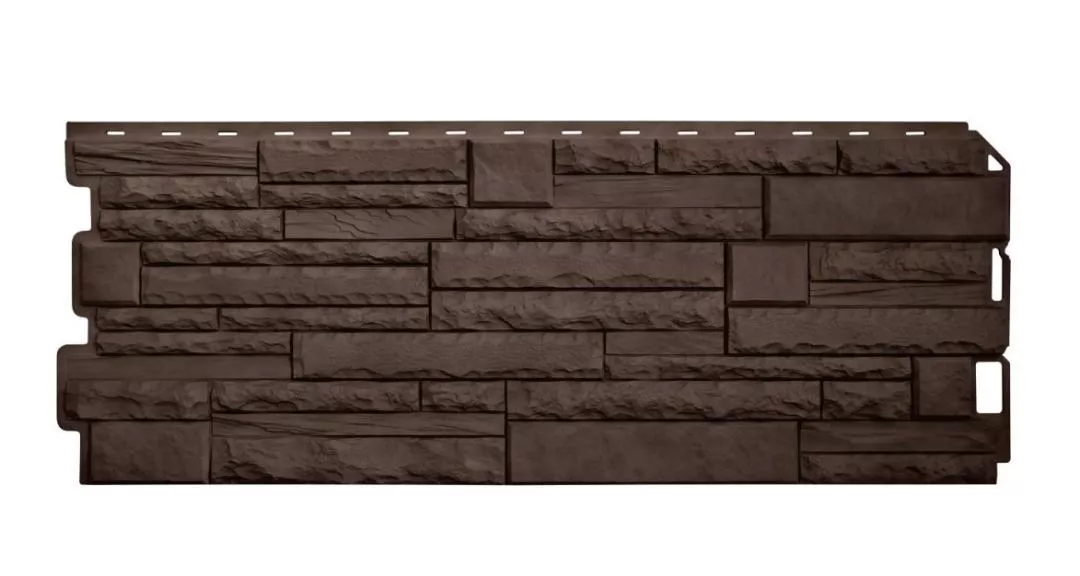 Фасадные панели Альта-Профиль Скалистый Камень ЭКО. (1,16х0,45м). Коричневый купить в краснодаре