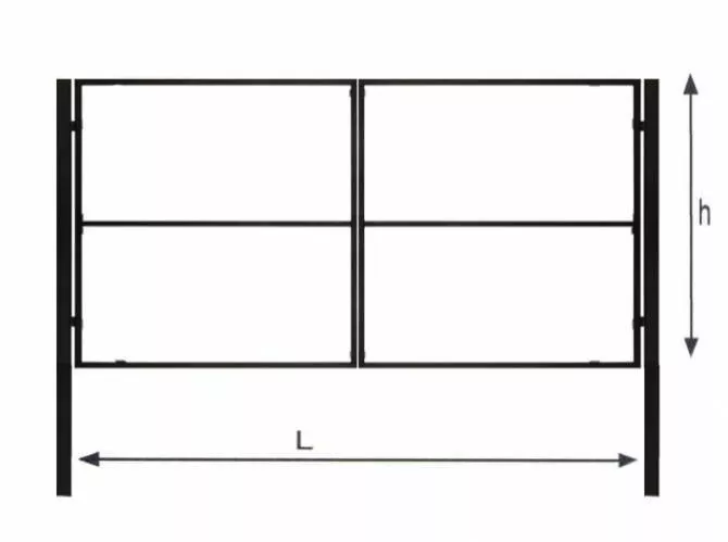 Каркас ворот распашных, проф труба 40*20 ширина 4000мм Н-1900мм, усиленные грунт 3 в 1 серый купить в краснодаре