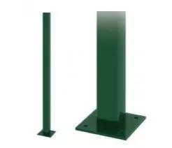 Столб для забора 2000мм, с приваренной пластиной 120Х120. RAL 6005 Зеленый купить в краснодаре