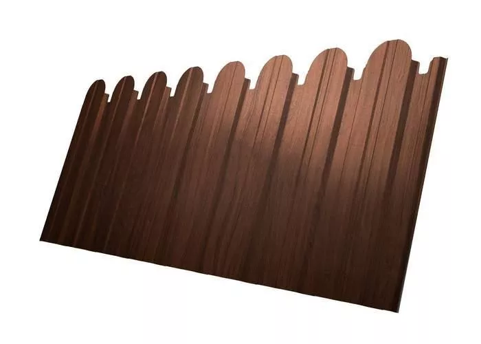 Профнастил C10 B для забора фигурный Grand Line Print Elite 0,45 мм с пленкой Choco Wood Шоколадное дерево купить в краснодаре