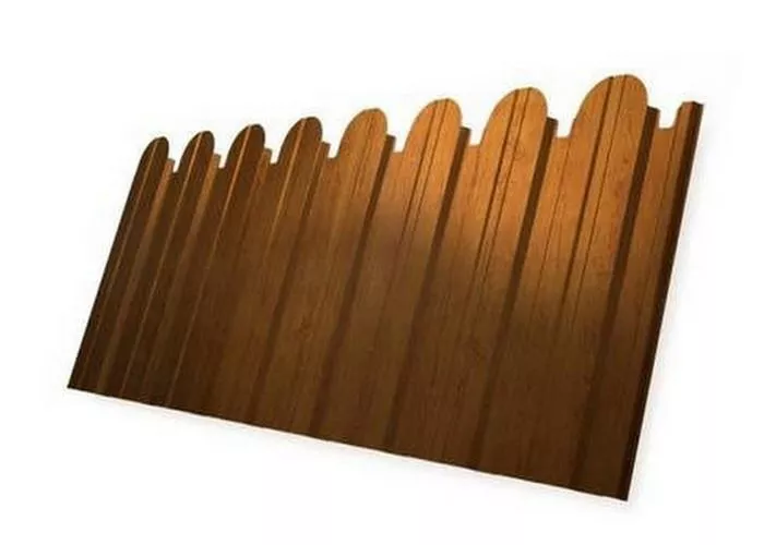 Профнастил C10 A для забора фигурный Grand Line  Print Premium РФ 0,45 мм с пленкой Golden Wood Золотой Дуб купить в краснодаре