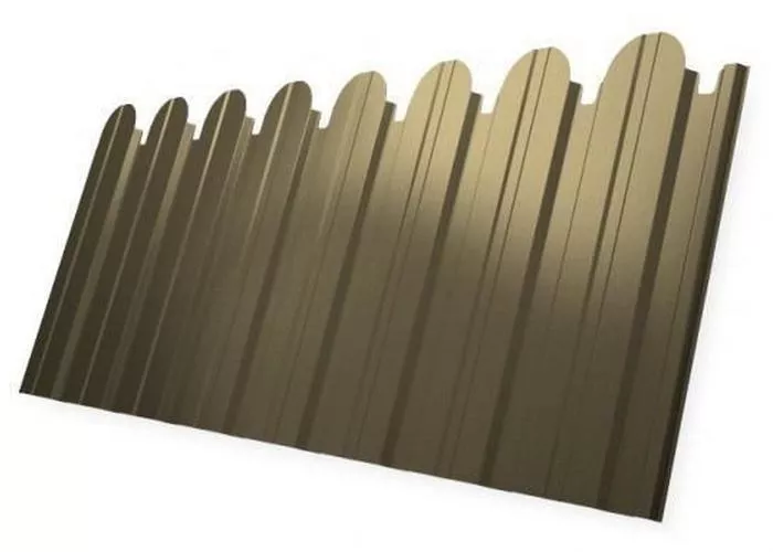 Профнастил C10 A для забора фигурный Grand Line РЕ 0,45 мм с пленкой RAL 1014 слоновая кость купить в краснодаре