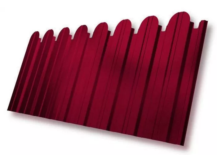 Профнастил C10 B для забора фигурный Grand Line РЕ 0,45 мм RAL 3003 рубиново-красный купить в краснодаре
