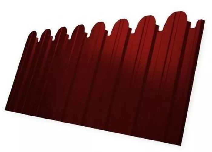 Профнастил C10 B для забора фигурный Grand Line Satin 0,5 мм с пленкой RAL 3011 коричнево-красный купить в краснодаре