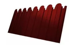 Профнастил C10 A для забора фигурный Grand Line Satin 0,5 мм с пленкой RAL 3011 коричнево-красный. Артикул: GL_fence_191