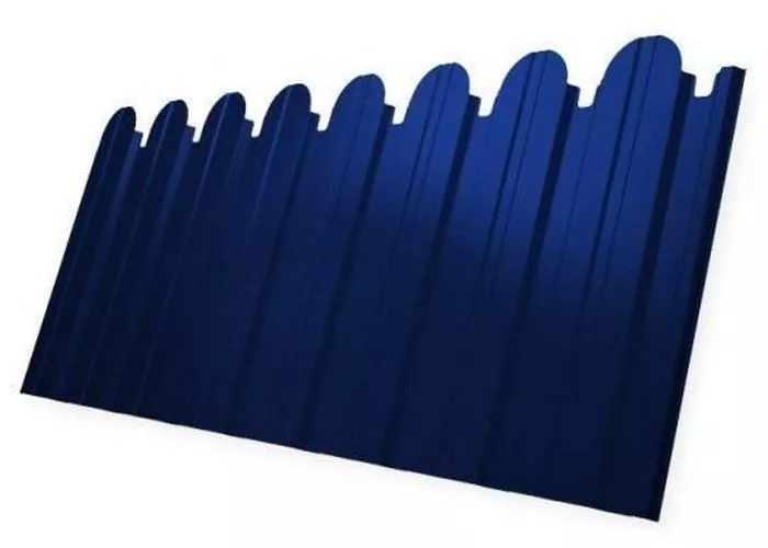 Профнастил C10 B для забора фигурный Grand Line РЕ 0,45 мм с пленкой RAL 5002 ультрамариново-синий купить в краснодаре