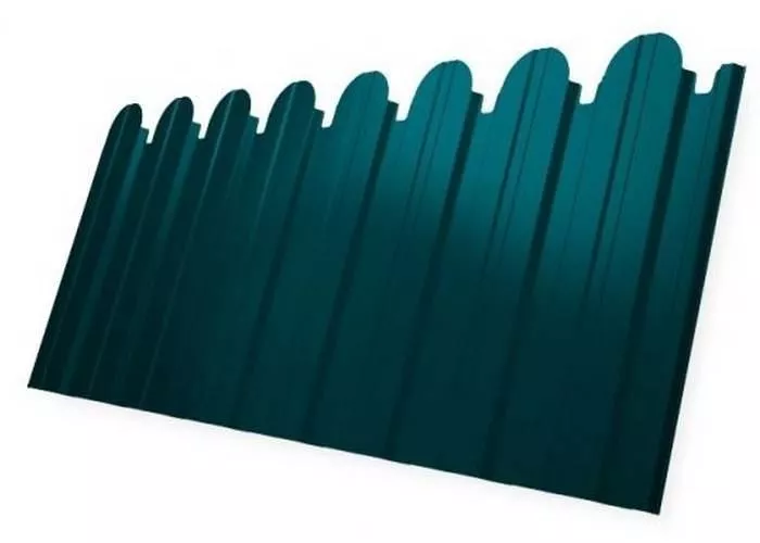 Профнастил C10 B для забора фигурный Grand Line РЕ 0,45 мм с пленкой RAL 5021 водная синь купить в краснодаре