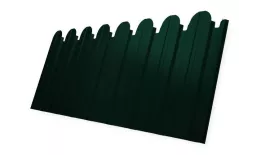 Профнастил C10 A для забора фигурный Grand Line Drap 0,45 мм с пленкой RAL 6005 Зеленый мох. Артикул: GL_fence_116