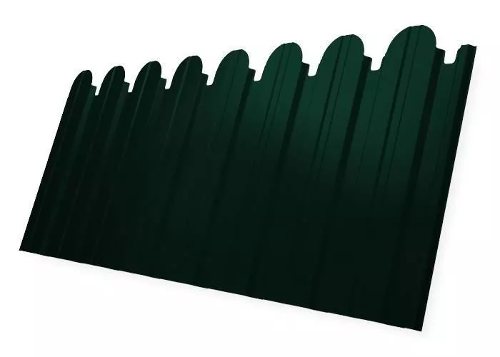 Профнастил C10 A для забора фигурный Grand Line Satin 0,5 мм с пленкой RAL 6005 Зеленый мох купить в краснодаре