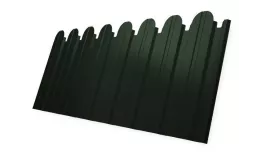 Профнастил C10 B для забора фигурный Grand Line Velur 0,5 мм с пленкой RAL 6020 Хромовая зелень. Артикул: GL_fence_437