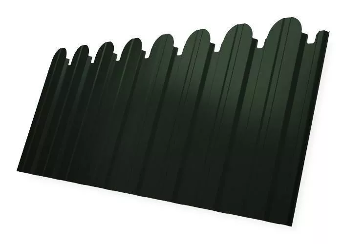 Профнастил C10 B для забора фигурный Grand Line Velur 0,5 мм с пленкой RAL 6020 Хромовая зелень купить в краснодаре