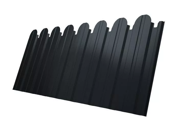 Профнастил C10 A для забора фигурный Grand Line Rooftop Matte Стальной бархат 0,5 мм с пленкой RAL 7016 купить в краснодаре